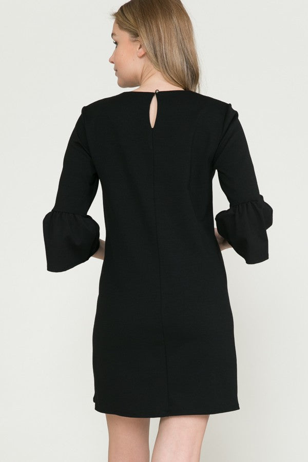 Ruffle Black Dress